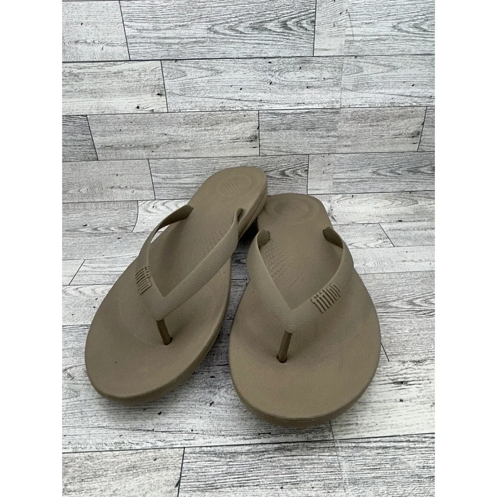 FitFlop iQushion Ergonomic Flip Flops Tan Brown Men Size 13 US‎ 47 EU 12 UK